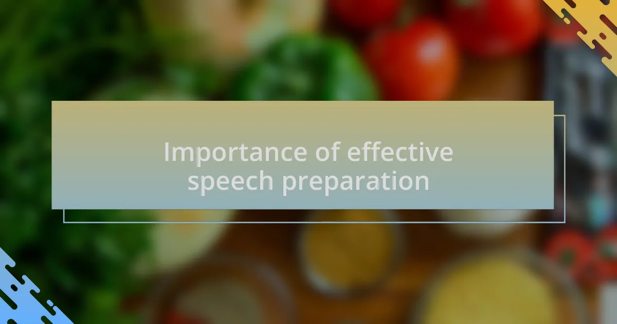 Importance of effective speech preparation