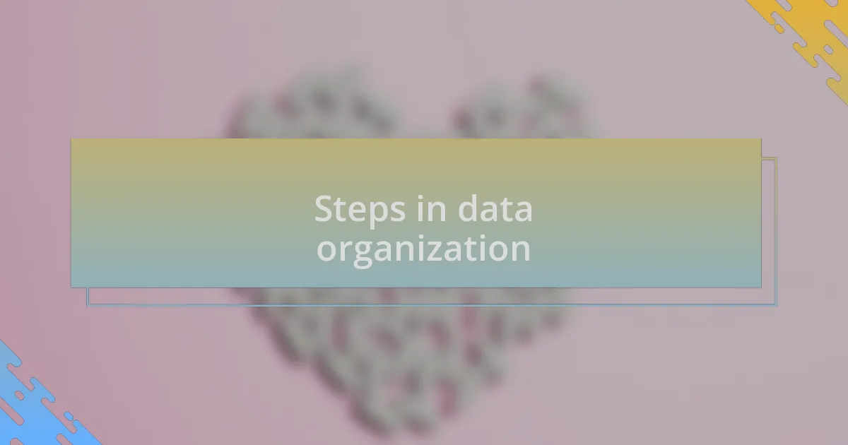 Steps in data organization