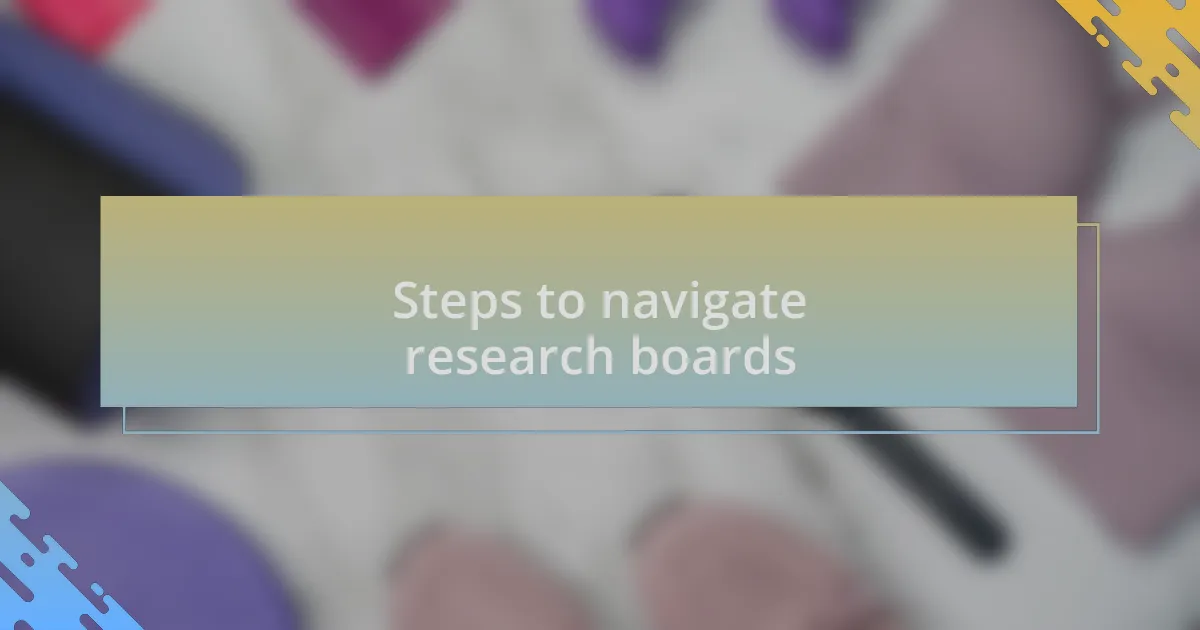 Steps to navigate research boards